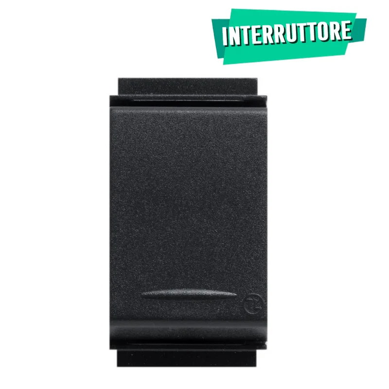 Interrupteur unipolaire noir 10 A 250 V compatible avec Bticino Living Classic - Feb Elettrica