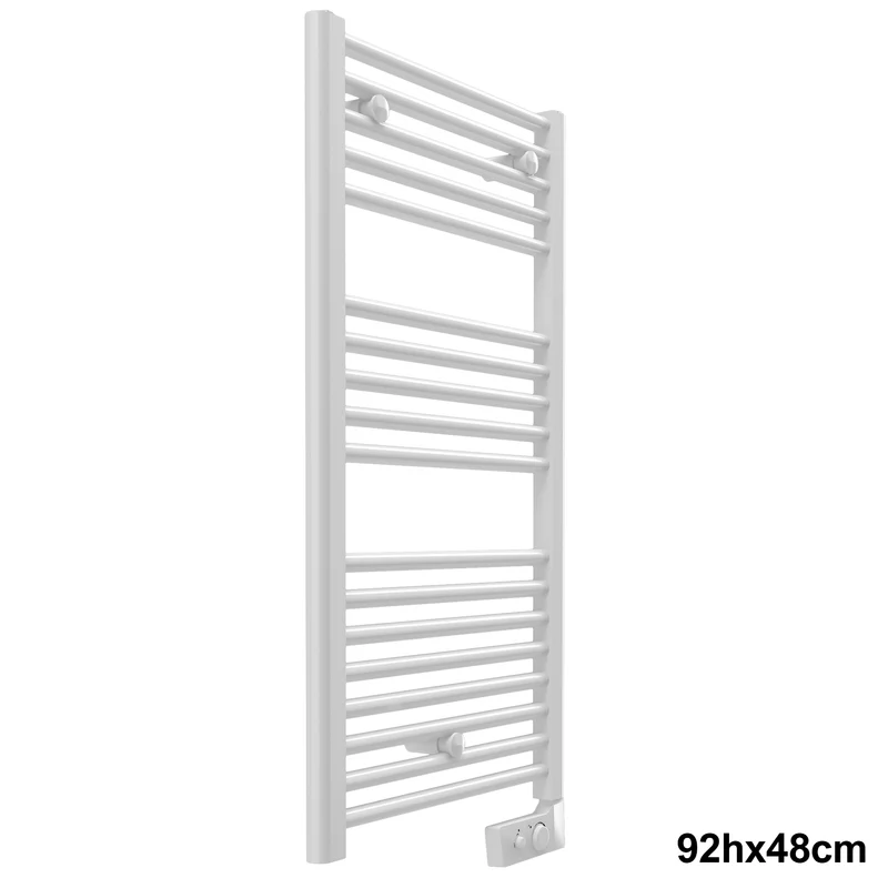 Sèche-serviettes électrique CORTINA, blanc, 92 x 48 cm, avec thermostat - radiateur de salle de bain