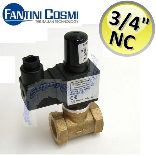 Électrovanne de sécurité gaz Fantini Cosmi 3/4'' à réarmement manuel, normalement fermée