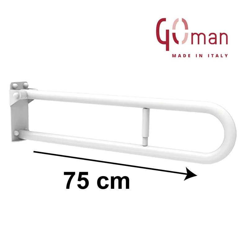 Barre d'appui pliable Goman 75 cm avec porte-rouleau - aide aux personnes handicapées