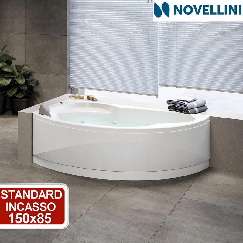 Baignoire d'angle - standard à encastrer - Novellini Vogue 150x85 cm