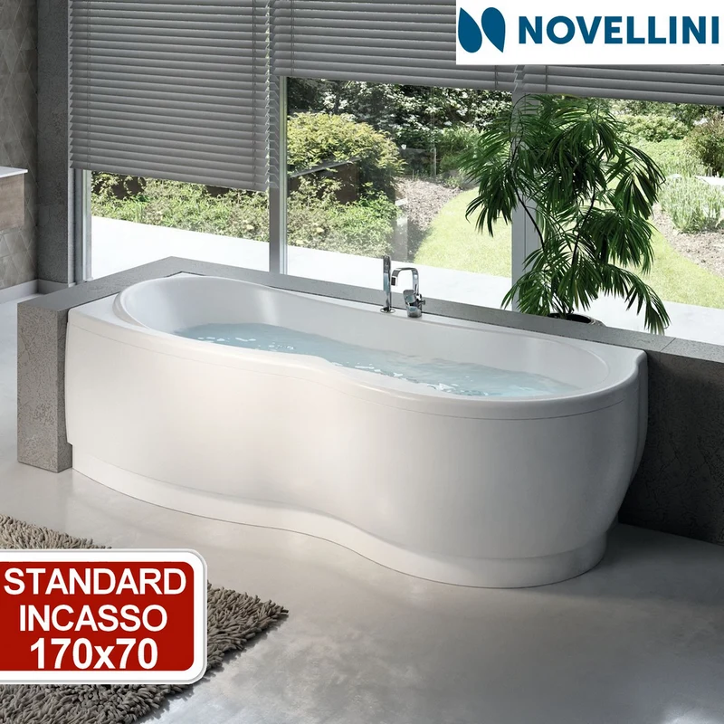 Baignoire d'angle - standard à encastrer - Novellini Venus 170x70 cm