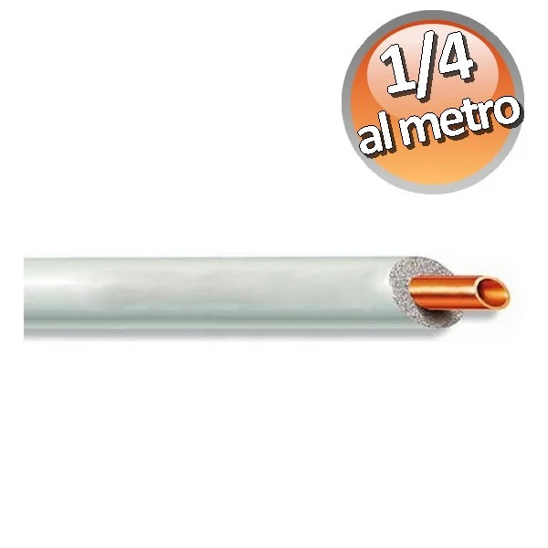 Tuyau de cuivre isolé de 6,35 mm (1/4") pour climatisation - prix au mètre