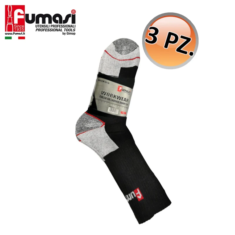 Chaussettes de travail longues FUMASI, pointures 39 à 42, vendues par lot de 3 paires