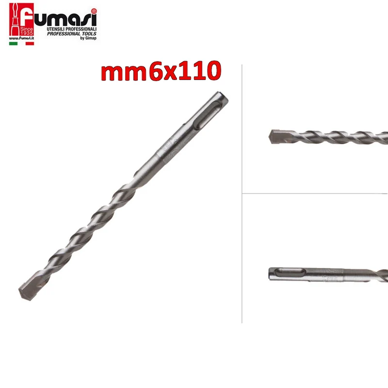 Foret à percussion SDS-PLUS 6 mm x 110 mm pour béton et maçonnerie