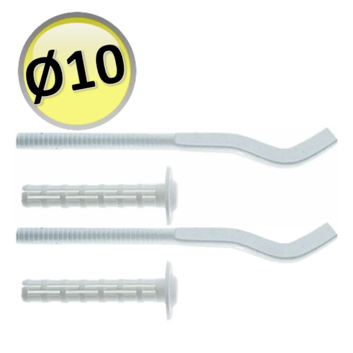 PAIRE D'ÉTAGÈRES BLANCHES AVEC BOUCHON DE RADIATEUR EN ALUMINIUM - P.70 L.170 / TROU Ø 10 mm