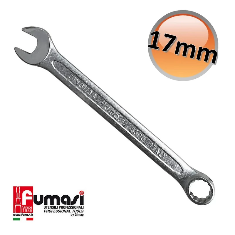 Clé mixte en étoile de 17 mm en acier au chrome-vanadium