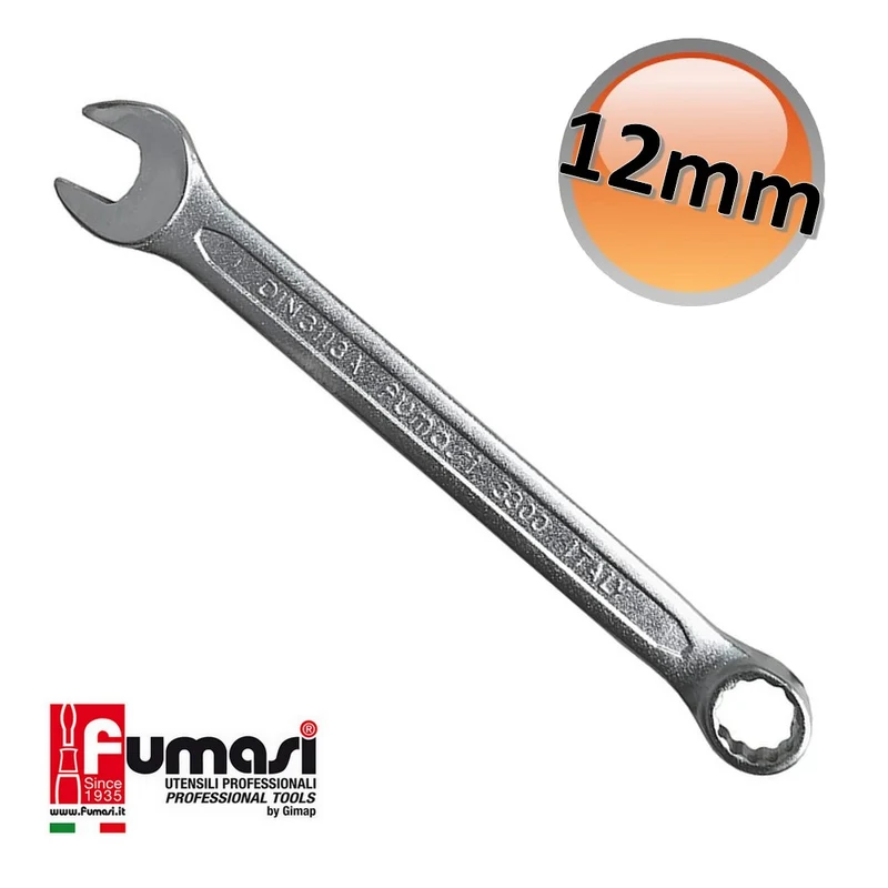 Clé mixte en étoile de 12 mm en acier au chrome-vanadium