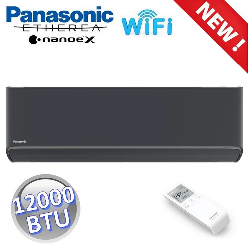 Unité intérieure Panasonic ETHEREA Z 12 000 BTU noir graphite R32 Wi-Fi NanoeX — CS-XZ35ZKEW-H