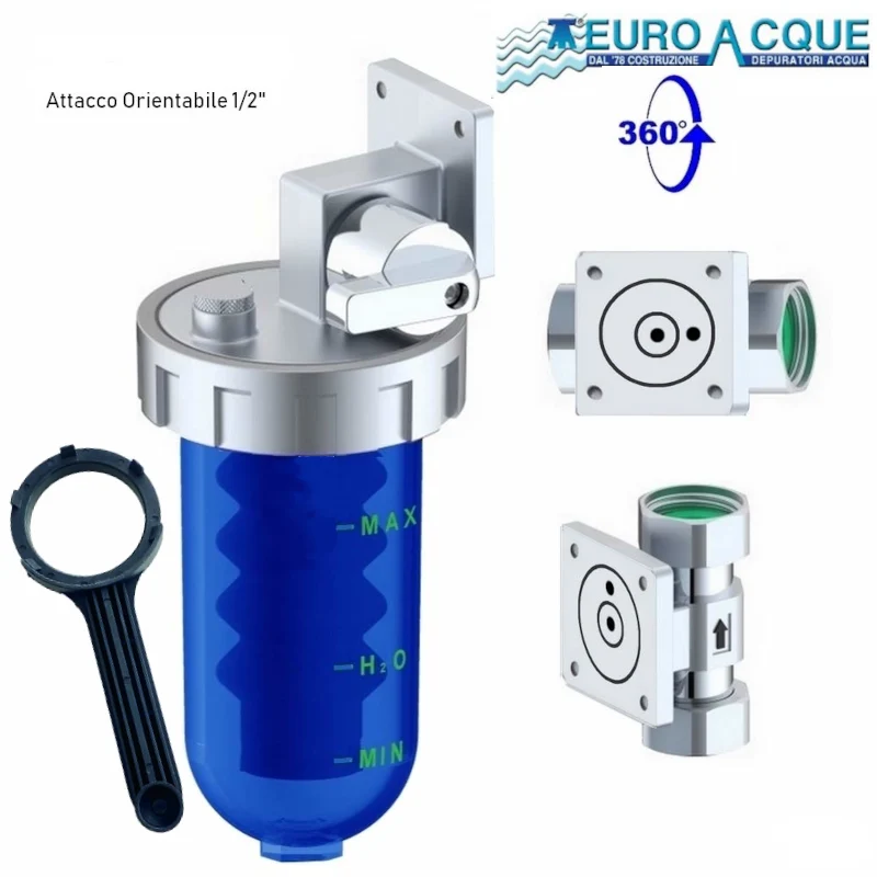 Système de dosage proportionnel avec dérivation à haut débit de 1/2", adoucisseur d'eau au polyphosphate - Euroacque