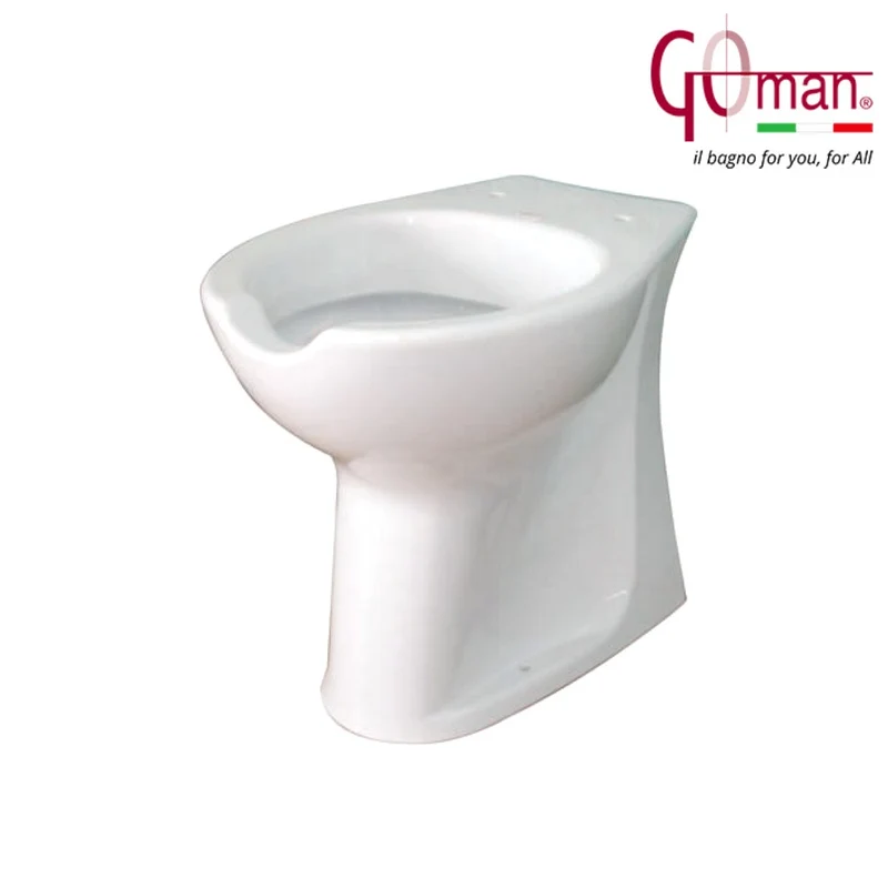 Toilettes pour personnes handicapées à ouverture frontale, cuvette Goman ouverte de 47 cm de haut - sans siège