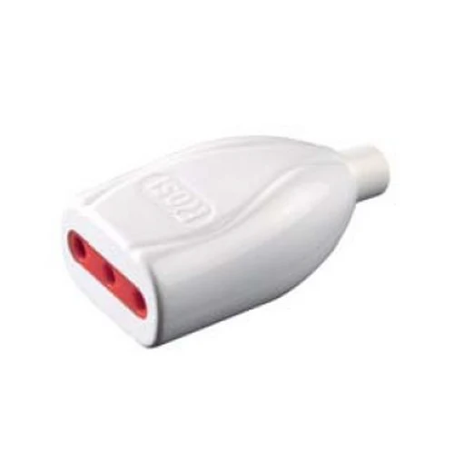 Prise mobile domestique droite Emilia 250 V 2P+T 10 A, couleur blanche