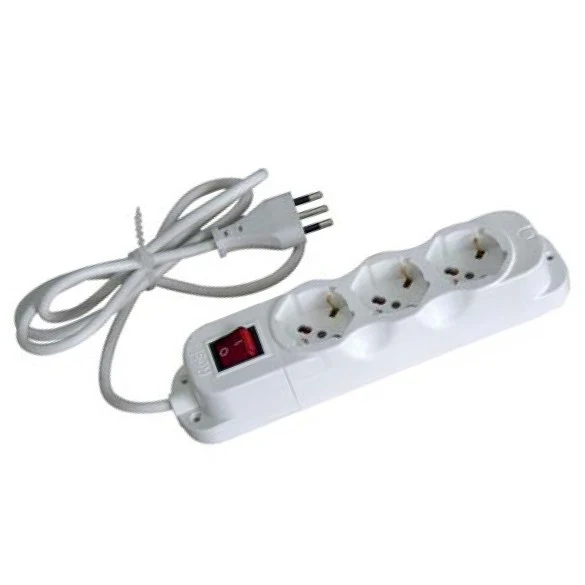 Multiprise à double usage avec interrupteur à 3 ports, universelle Schuko, bidirectionnelle