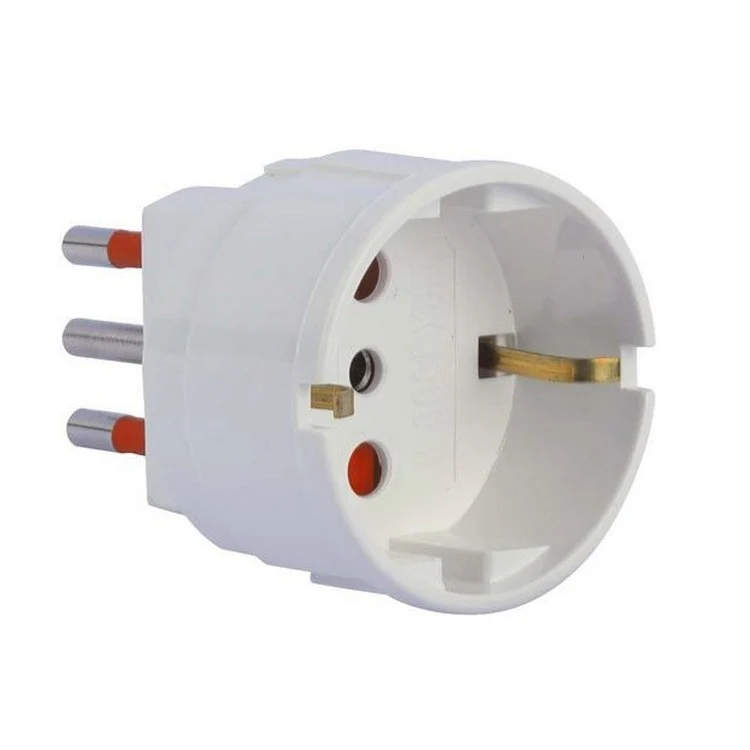 Adaptateur Schuko 10A 250V blanc