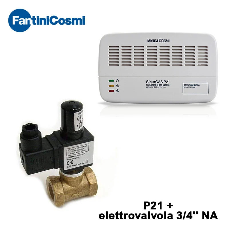 Kit détecteur de fuites de méthane - P21 + électrovanne normalement ouverte de 3/4''