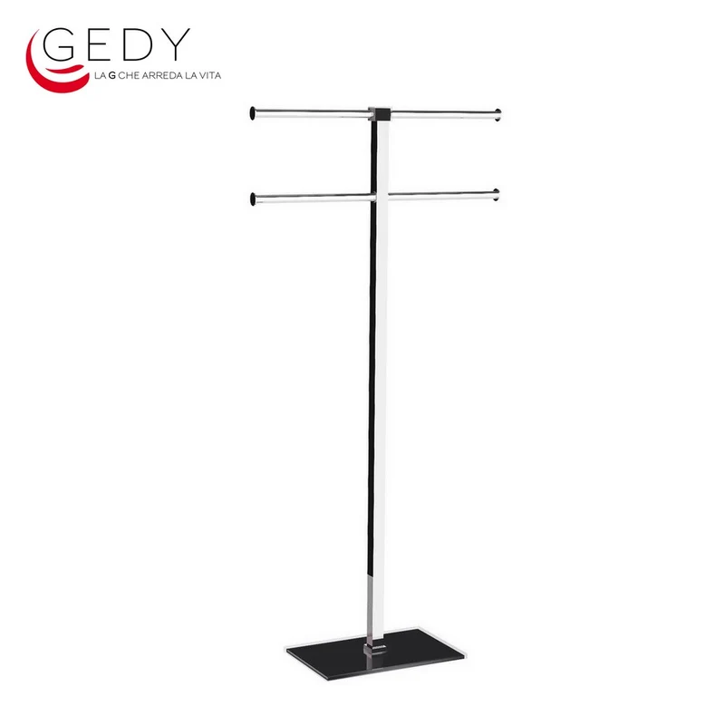 Porte-serviettes sur pied GEDY RAINBOW - chromé / noir