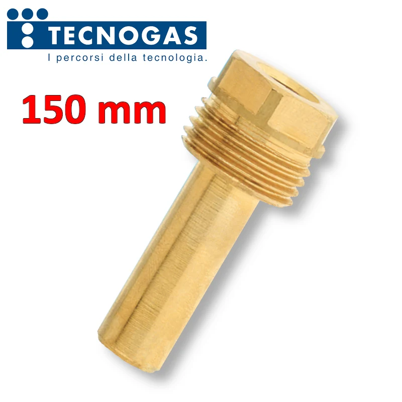 Puits pour thermomètre, raccord M 1/2'' - longueur 150 mm - INAIL BRASS