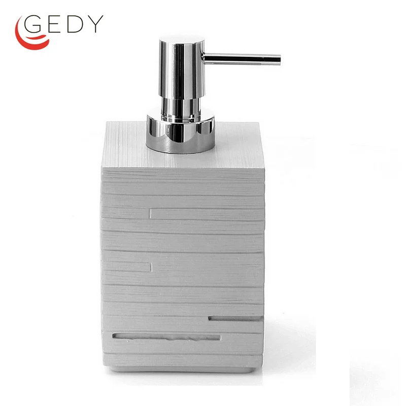 Distributeur de savon gris Gedy Quadrotto - Distributeur en métal