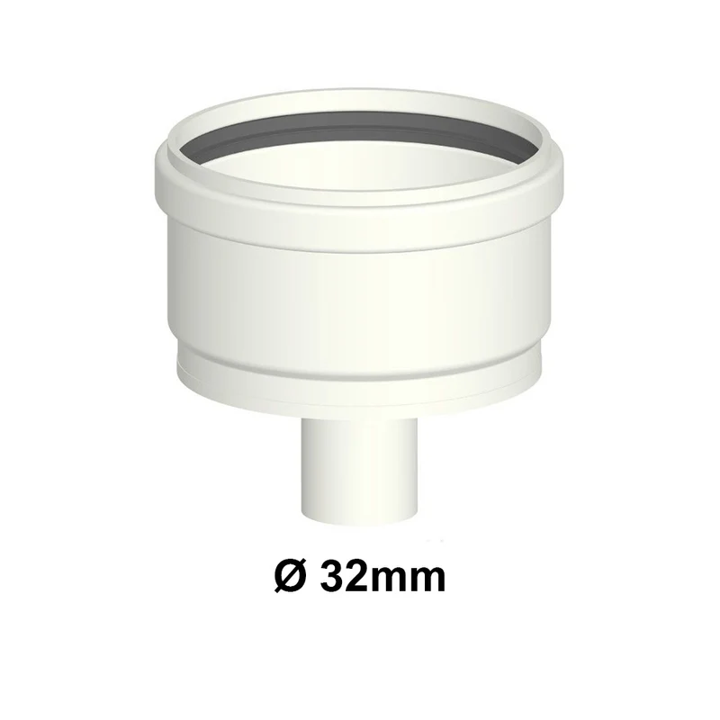 Bouchon de vidange de condensats en PPS blanc Ø 60 mm pour gaz de combustion de chaudière à condensation