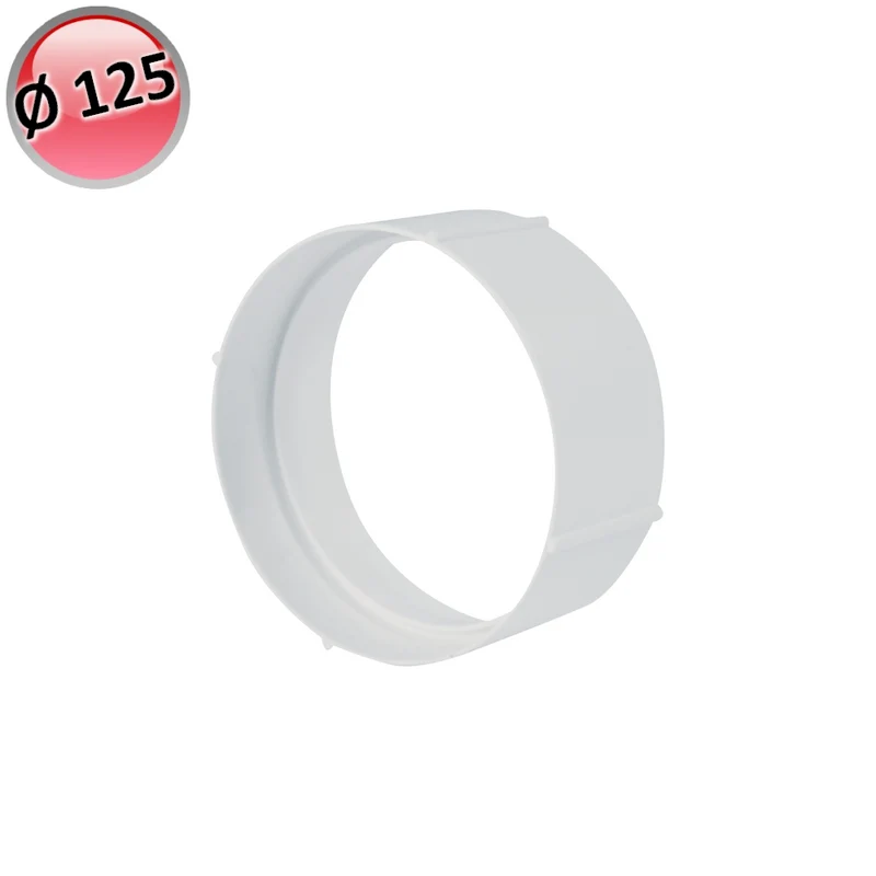 Manchon circulaire Ø 125 pour tuyau en plastique de hotte de cuisine VMC