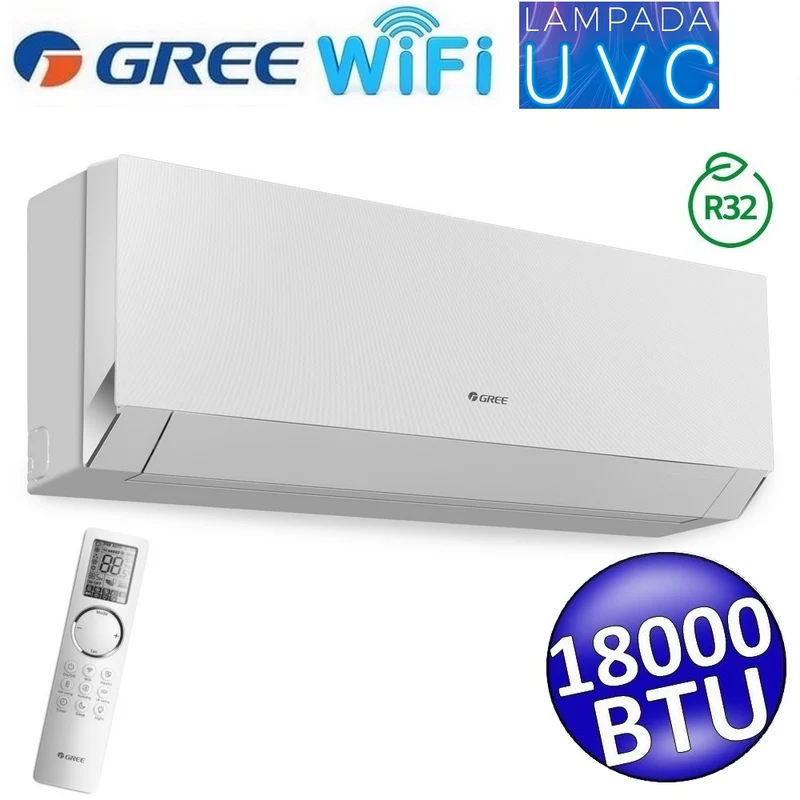Unité intérieure Gree CLIVIA blanche WiFi 18000 btu 5,0 kW R32 - Lampe UVC - simple et multiple (GREE10199)