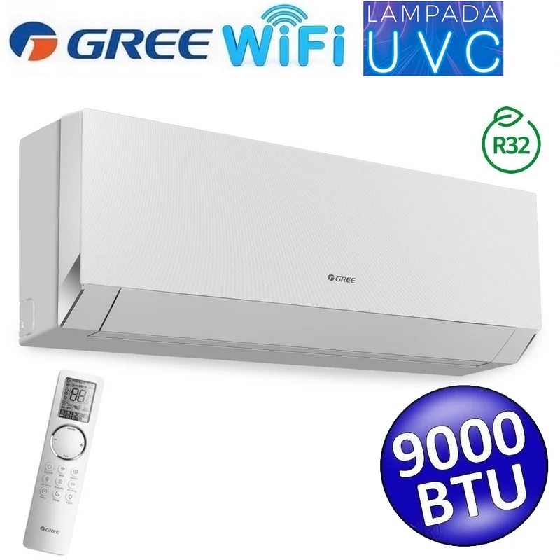 Unité intérieure Gree CLIVIA blanche WiFi 9000 BTU 2,5 kW R32 - Lampe UVC - simple et multiple (GREE10195)