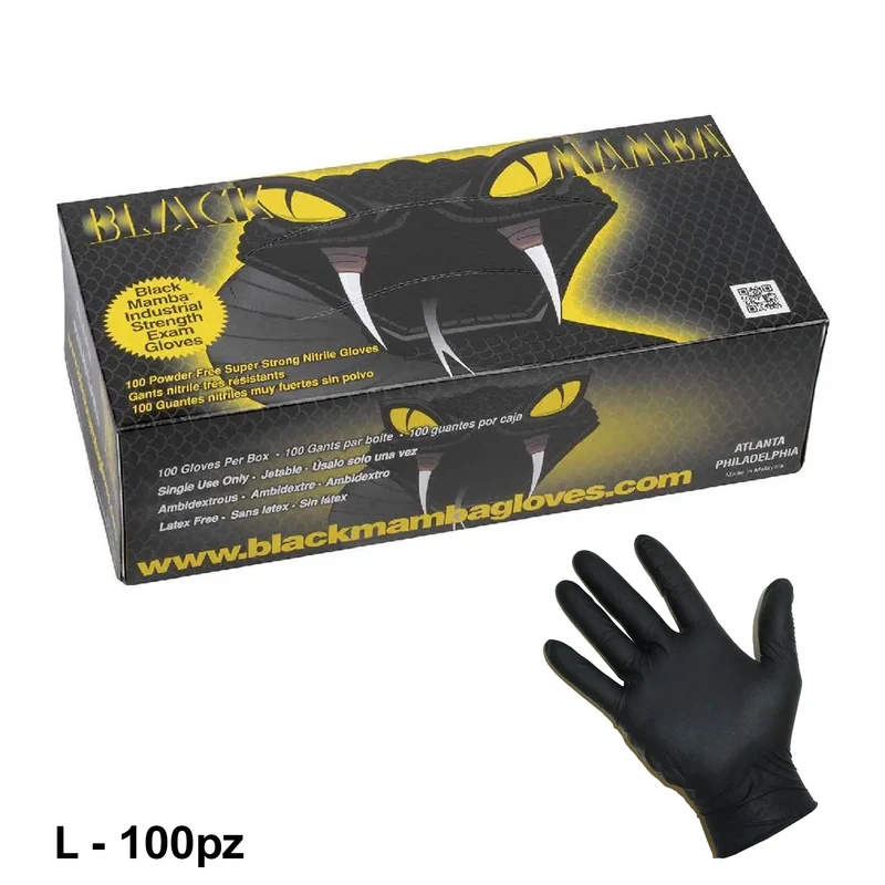 Gants en nitrile BLACK MAMBA, taille L - boîte de 100