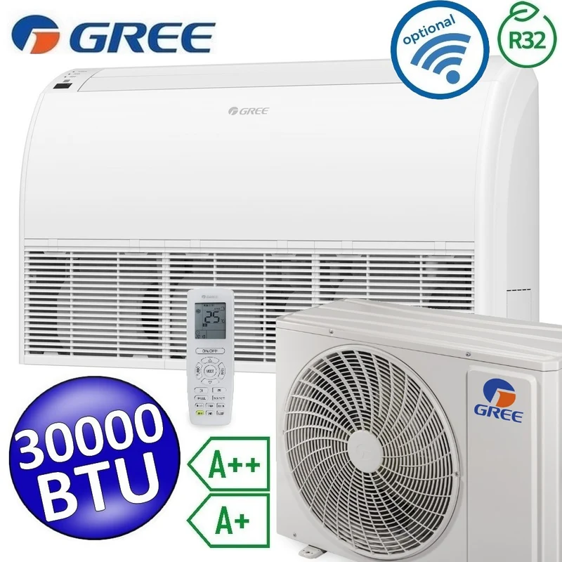 Climatiseur monozone Gree 30 000 BTU R32 A++/A+ (sol/plafond) avec télécommande incluse - U-MATCH 6