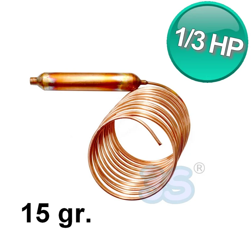 Filtre déshydrateur à eau domestique 15 g avec tube capillaire - Compatible avec les compresseurs de 1/3 CV
