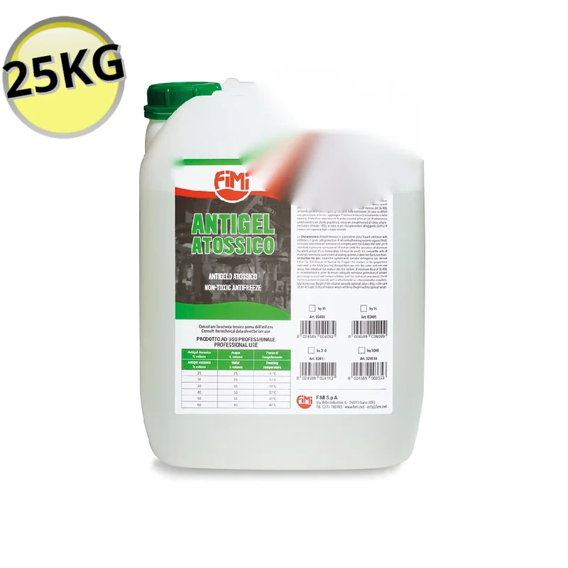 Antigel non toxique, bidon de 25 kg pour systèmes de chauffage et de refroidissement