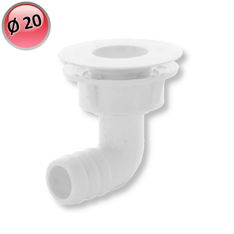 Tuyau d'évacuation des condensats pour unité extérieure de climatiseur extérieur Ø 20 mm, raccord intérieur Ø 12 mm, coude