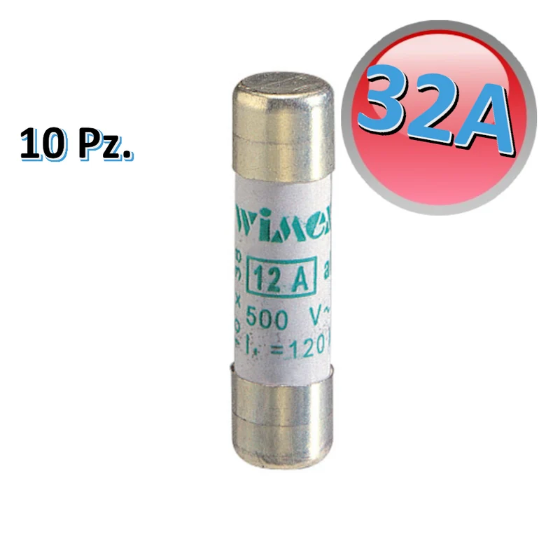 Lot de 10 cartouches fusibles 32 A 400 V sans indicateur CF 10 AM