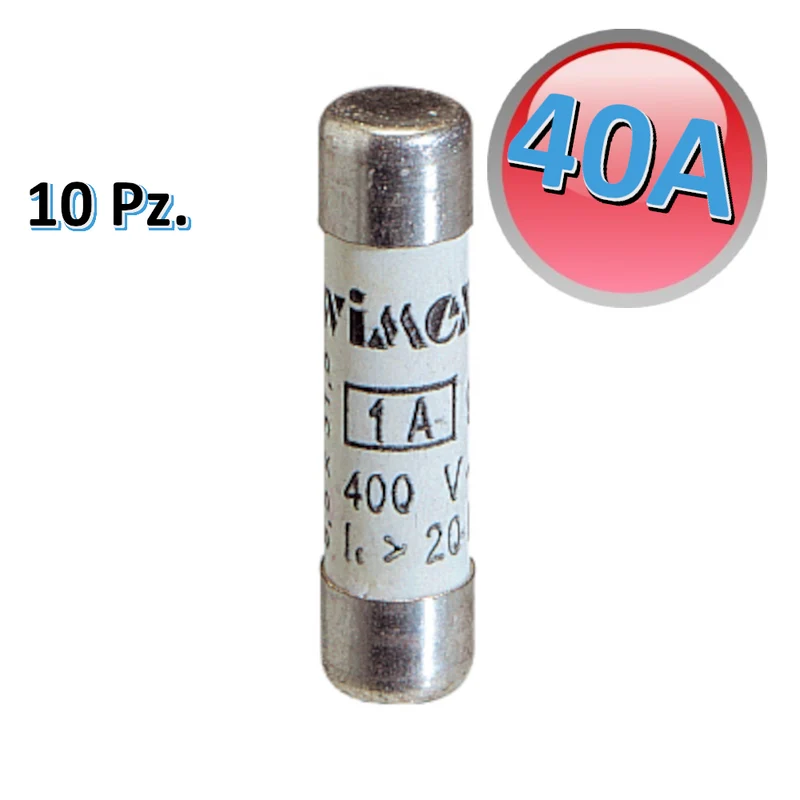 Lot de 10 cartouches fusibles 40 A 500 V sans indicateur CF 14 GG