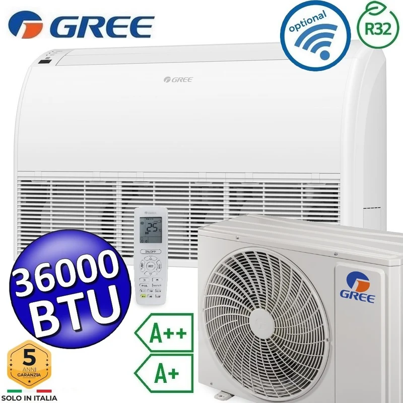 Climatiseur monobloc Gree 36 000 BTU R32 A++/A+ pour sol/plafond avec télécommande incluse - U-MATCH 6