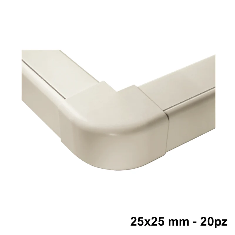 Connecteur d'angle extérieur pour profilé 25x25 mm - Lot de 20
