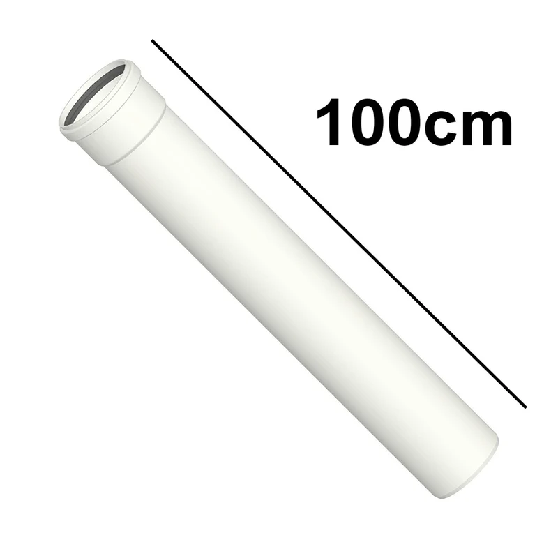Tuyau linéaire de 100 cm en PPS blanc Ø 60 mm pour les gaz de combustion des chaudières à condensation