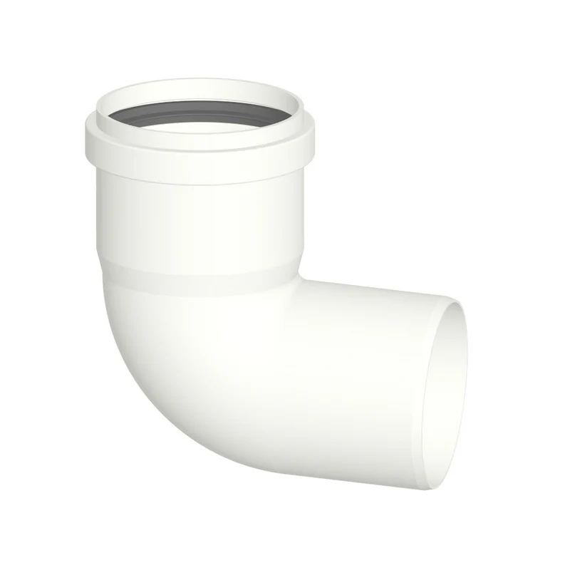 Coude à 90° mâle-femelle en PPS blanc Ø 60 mm pour gaz de combustion de chaudières à condensation