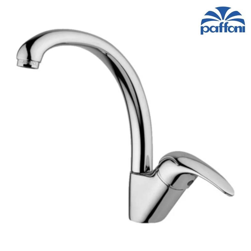 Mitigeur d'évier monotrou Paffoni Nettuno Due ND181CR avec bec pivotant