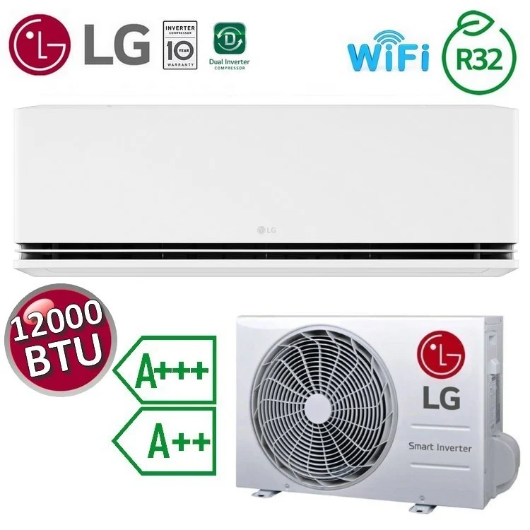Climatiseur split LG Dualcool DELUXE WiFi 12000 BTU 3,5 kW A+++ / A++