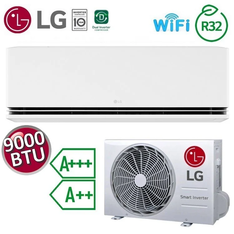 Climatiseur split LG Dualcool DELUXE WiFi 9000 BTU 2,5 kW A+++ / A++