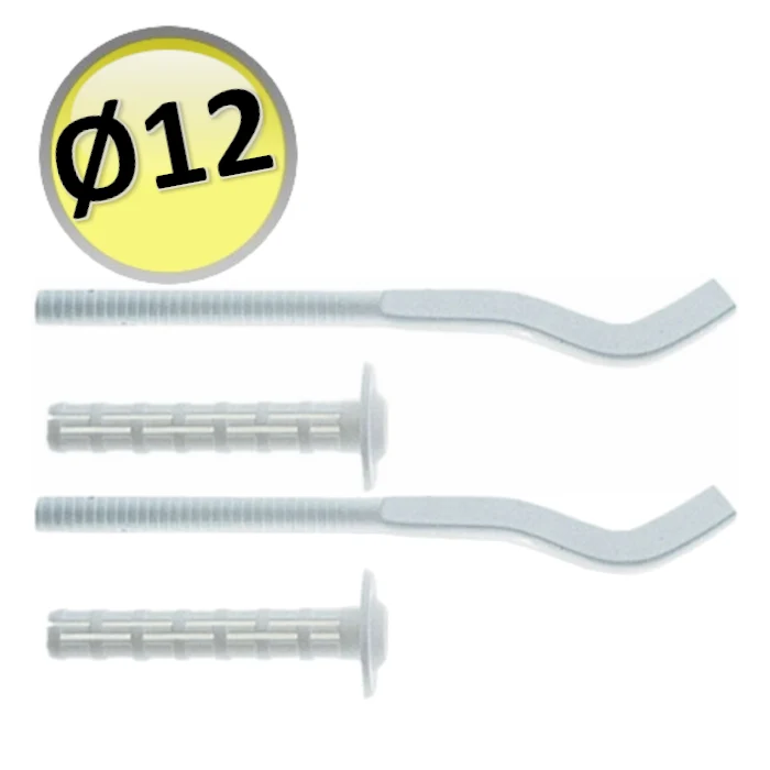 PAIRE D'ÉTAGÈRES BLANCHES AVEC BOUCHON DE RADIATEUR EN ALUMINIUM - P.85 L.220 / TROU Ø 12 MM