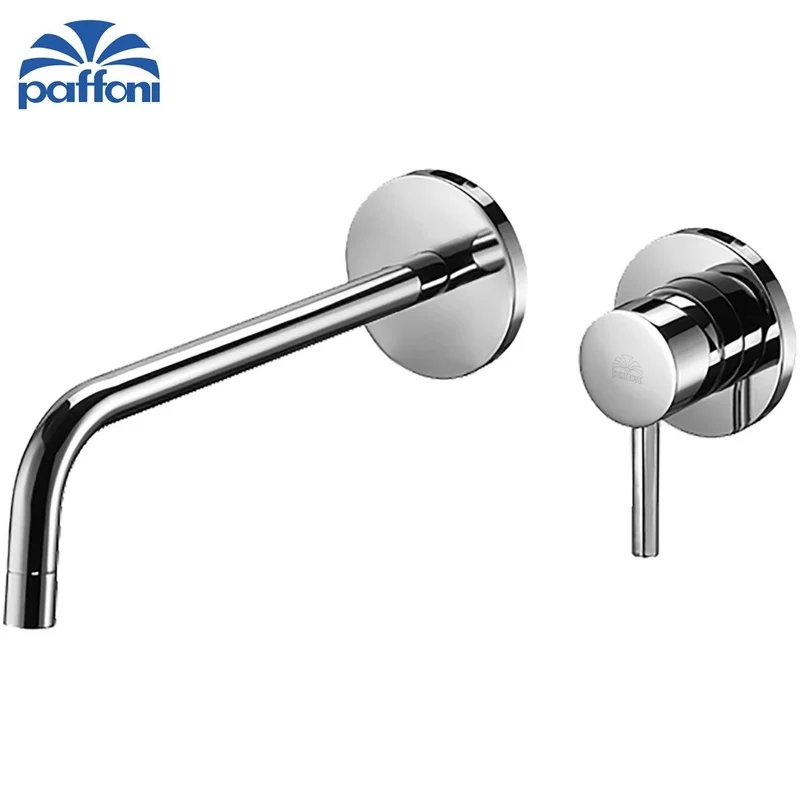 Mitigeur de lavabo encastré LIGHT PAFFONI LIG105 CR 70 avec plaques en laiton Ø 70 mm