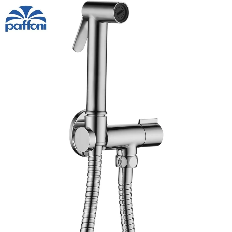 Ensemble bidet rond TWEET ROUND - hydrobrosse avec douchette. Eau froide uniquement avec douche chromée.