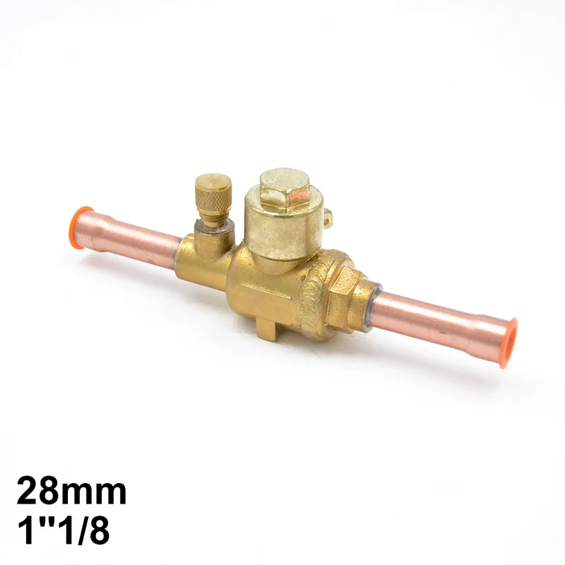 Vanne à bille de 28 mm avec raccord de service - Cuivre bidirectionnel 1''1/8