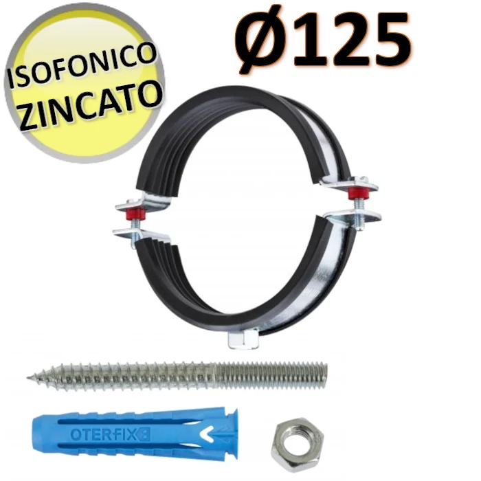 COLLIER ISOPHONE ZINGUÉ AVEC GOUPILLE ET FICHE Ø 125 - OTER