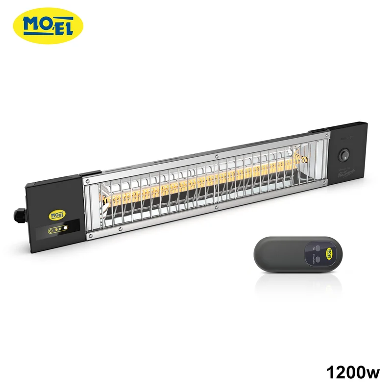 Lampe chauffante infrarouge 230 V 1200 W avec prise et télécommande