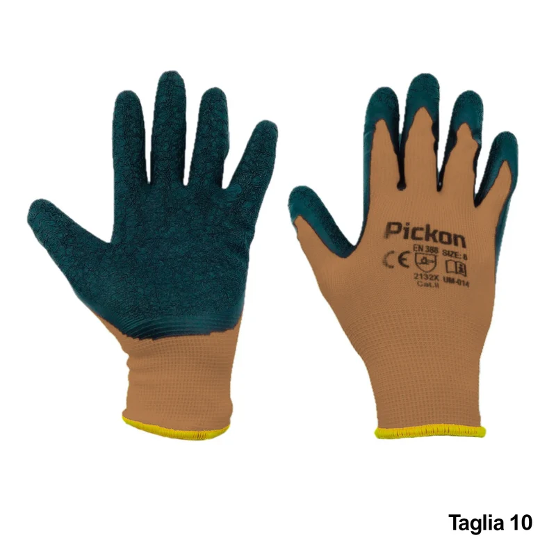 Gants en polyester avec paume en latex - Taille 10