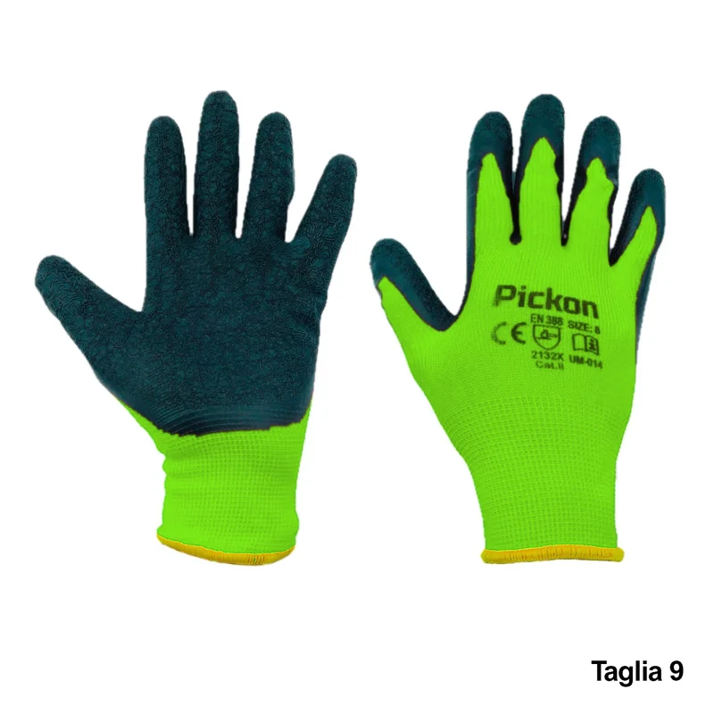 Gants en polyester avec paume en latex - Taille 9
