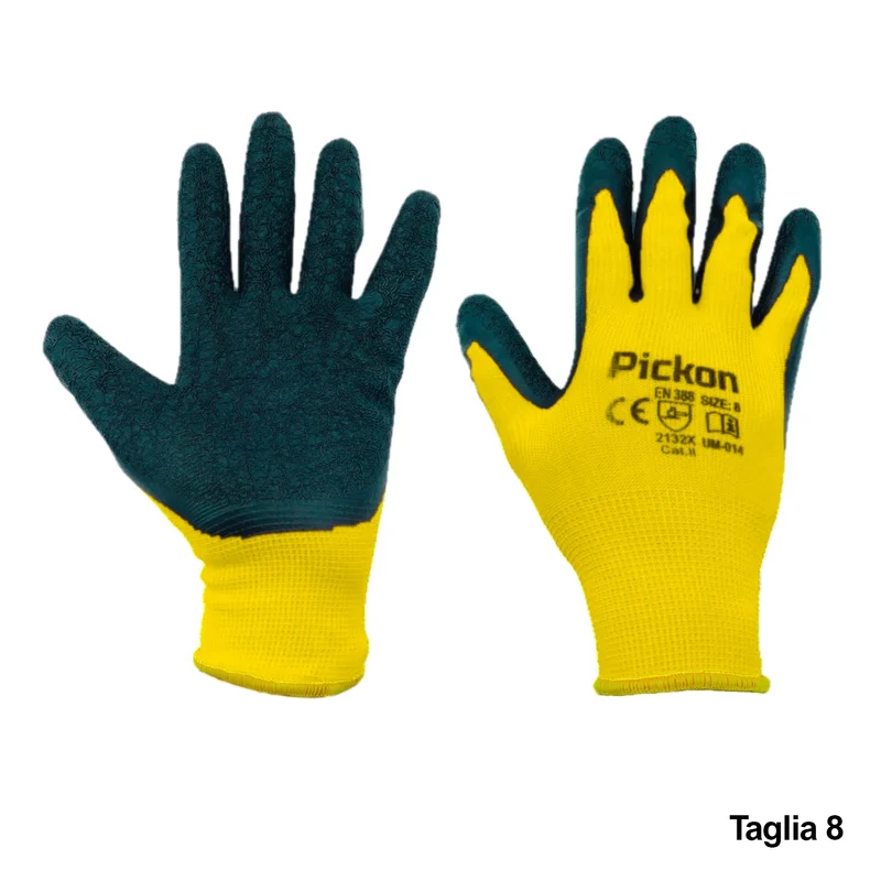 Gants en polyester avec paume en latex - Taille 8