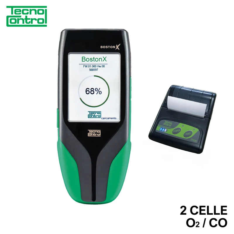 Analyseur de combustion Boston X avec 2 cellules O2+CO et imprimante Bluetooth